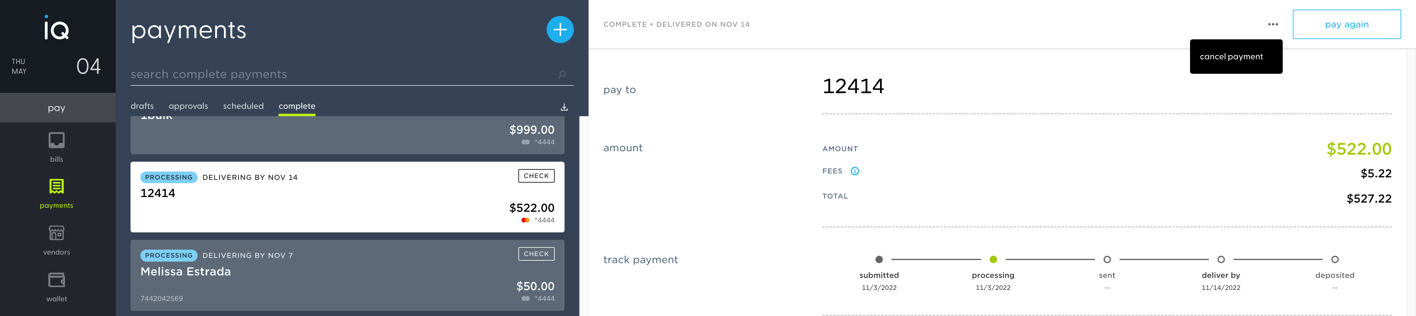 How to cancel a payment